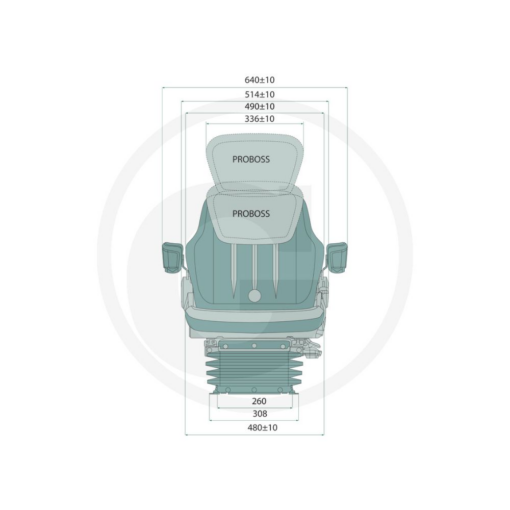 Sedile PROBOSS AS2480 con Sospensione pneumatica Granit - immagine 3